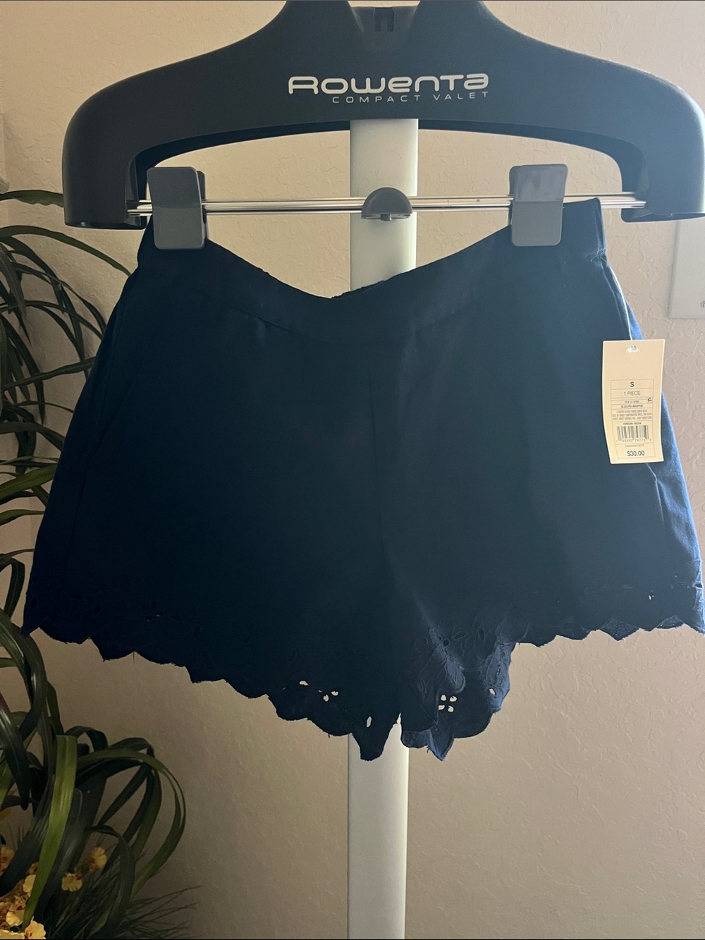 Target Navy Eyelet Scallop High-Waist Shorts